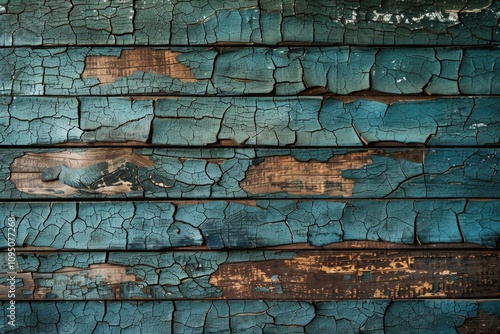 A close-up shot of a wooden wall with flaking paint