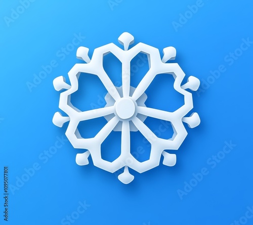 Winter snowflake graphic design digital art blue background minimalist style abstract concept for seasonal aesthetics