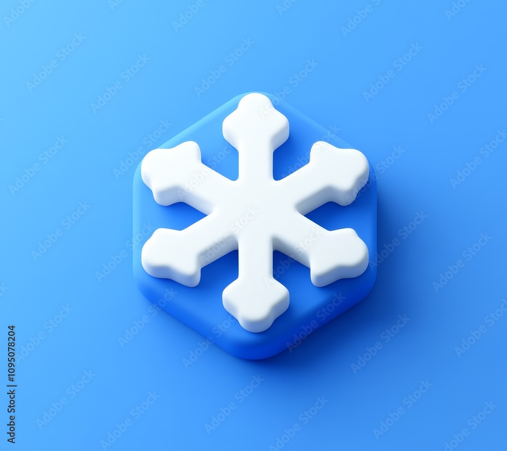 Snowflake icon graphic design digital art minimalist style blue background winter concept for visual appeal Snowflake icon graphic design digital art minimalist style blue background winter concept for visual appeal