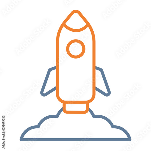 Rocket Launch Vector Icon Design