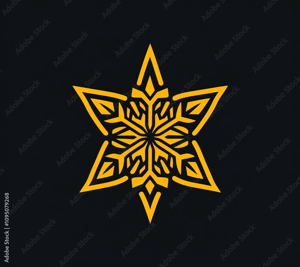 Obraz premium Intricate golden star pattern graphic art modern design digital artwork abstract viewpoint creative concept for home decor