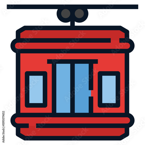Cable Car Filled Icon