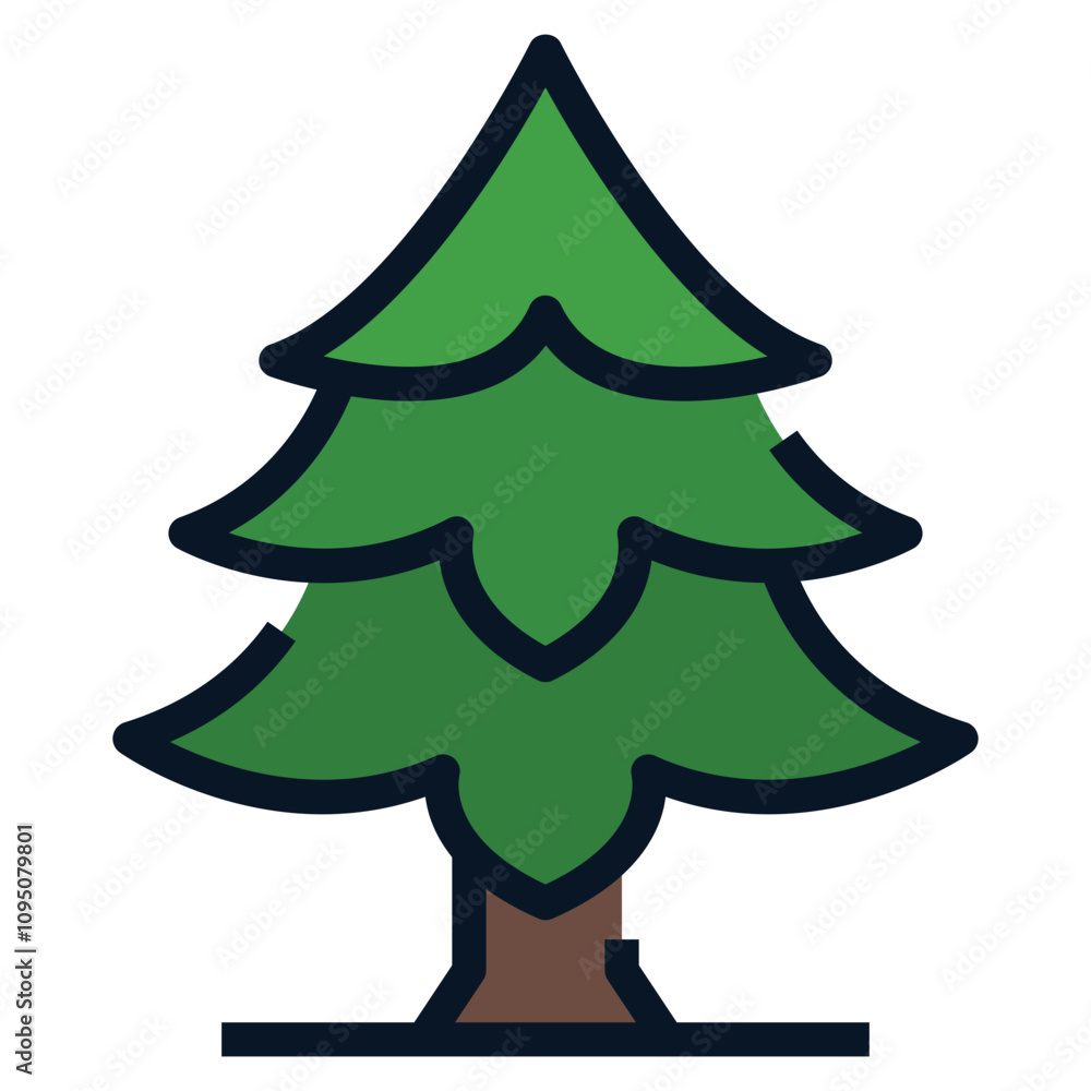 Obraz premium Pine Tree Filled Icon