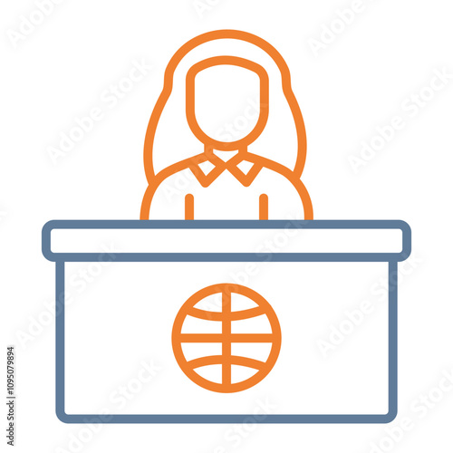 News Anchor Vector Icon Design