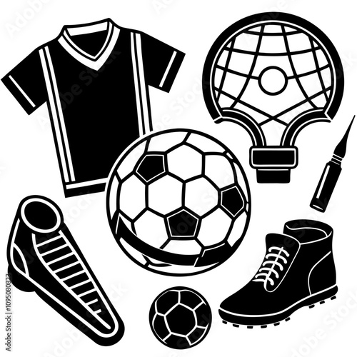 Football logo. Soccer club or team emblem, badge, icon design with a ball.