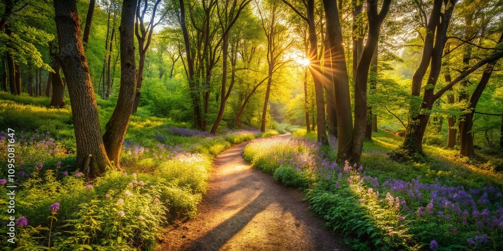 Fototapeta premium Serene Journey Through the Kortum Trail: A Conceptual Exploration of Nature’s Beauty, Lush Landscapes, and Tranquil Paths for Outdoor Enthusiasts and Nature Lovers Alike