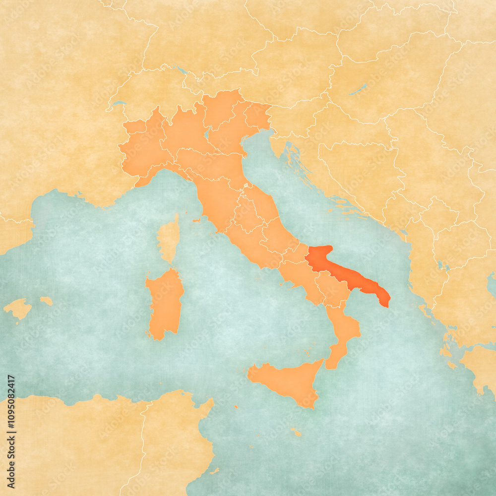 Map of Italy - Apulia