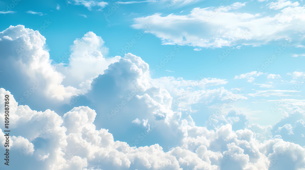 Soft and dreamy cloud formation in a pastel pink and sky blue palette. Cerulean Sky Dreams. Illustration Soft and dreamy cloud formation in a pastel pink and sky blue palette. Cerulean Sky Dreams. Illustration