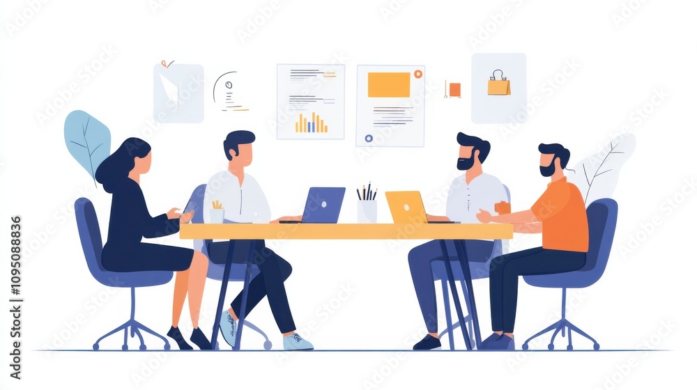 Creative team in a meeting, planning and brainstorming for upcoming projects Creative team in a meeting, planning and brainstorming for upcoming projects
