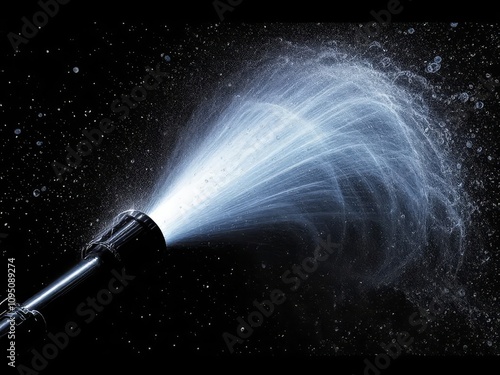 Wallpaper Mural Black backdrop, powerful water jet spray silhouette. Torontodigital.ca