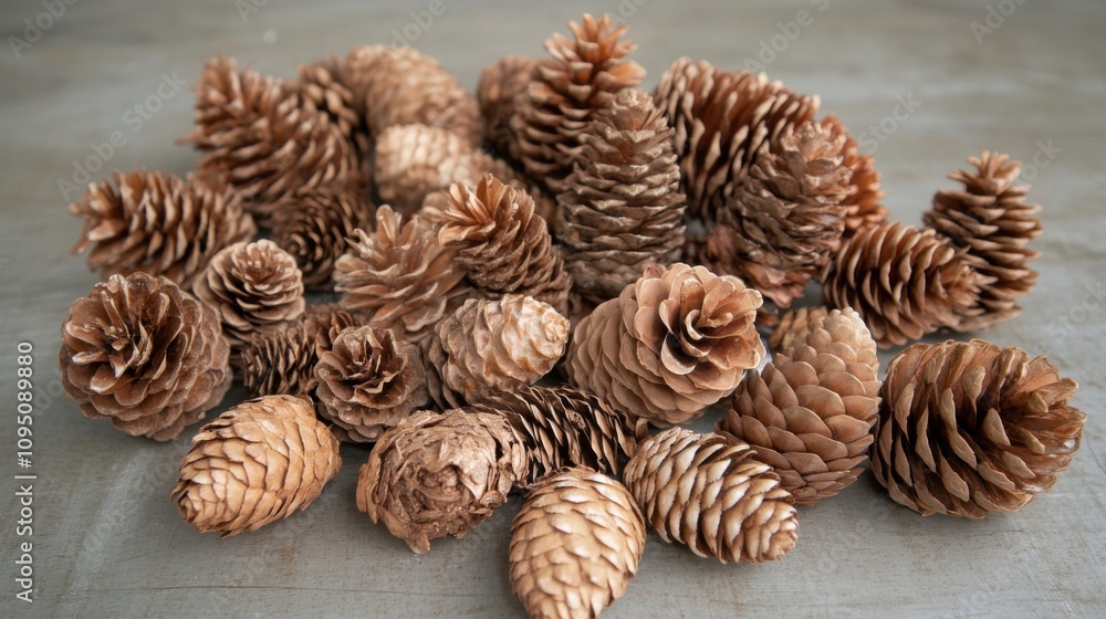 Pine cones and Christmas tree decorations for seasonal spirit Pine cones and Christmas tree decorations for seasonal spirit