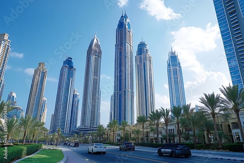 Elegant Man in Gray Suit, Sunlit City Street, Blurred Background