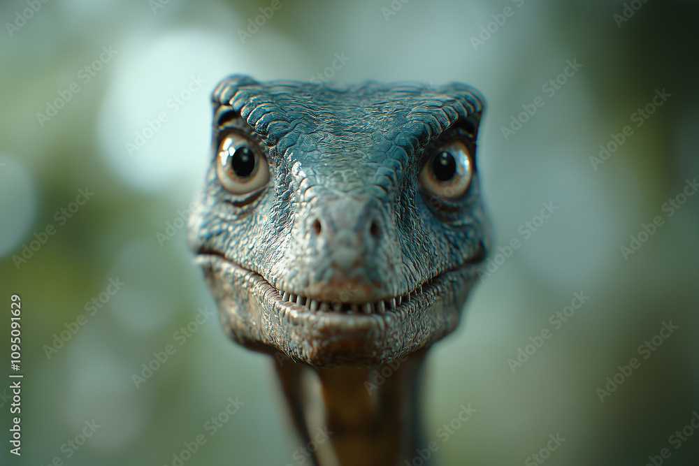 Tête d'un Vélociraptor vue de face Tête d'un Vélociraptor vue de face