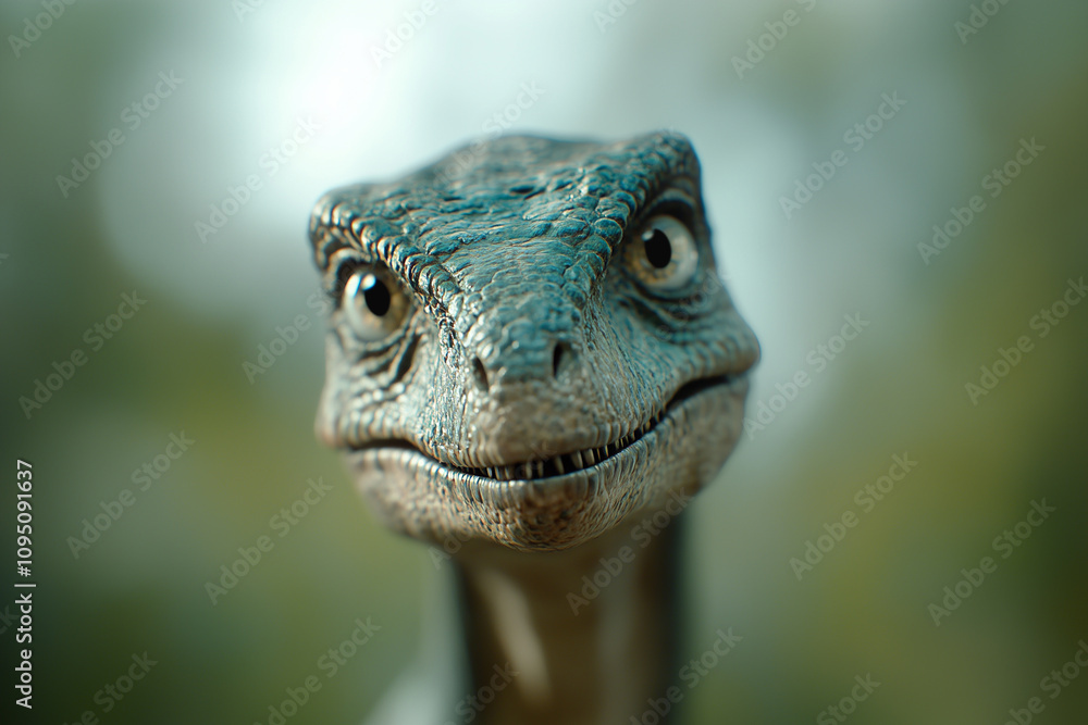 Tête d'un Vélociraptor vue de face Tête d'un Vélociraptor vue de face