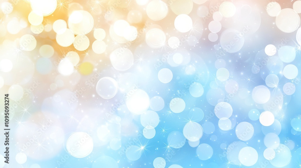Obraz premium Ethereal Blue Bokeh Lights Abstract Background.