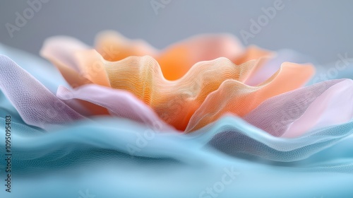 Abstract Pastel Fabric Waves Soft Flowing Textured Background