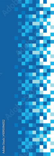Pixel gradient. Horizontal fade effect. Blue noise texture