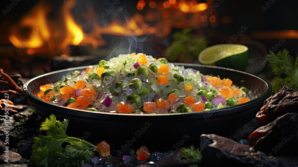 Salmon Tartare finely diced salmon, served with avocado and dill. Salmon Tartare finely diced salmon, served with avocado and dill.