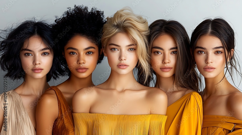 Models Clothes All Races A professional fashion photoshoot featuring a wide range of models from ...