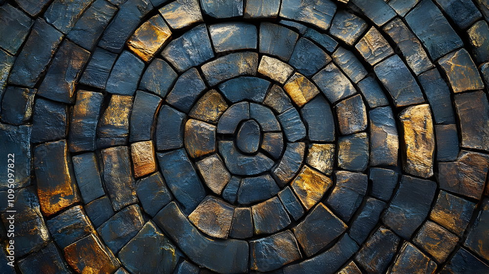 Fototapeta premium Abstract Background Dark Blue Gold Stone Texture