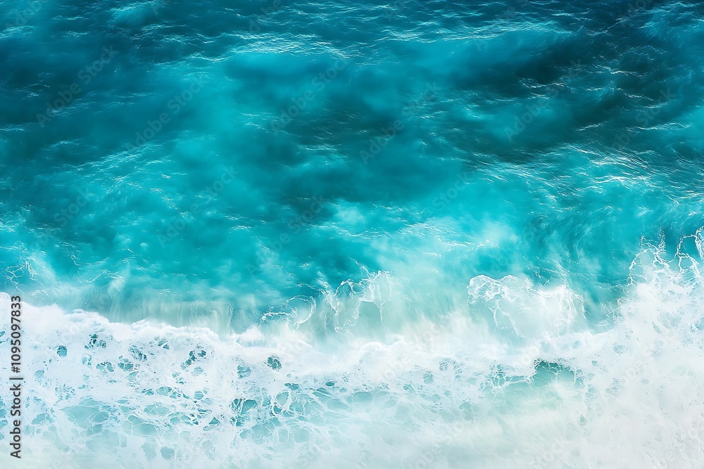 surface waves on the beach, Blue sea surface, water wave surface, blue water wave, top view surface waves on the beach, Blue sea surface, water wave surface, blue water wave, top view
