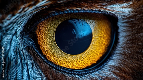 Majestic Owl Eye Close up Wildlife Nature Bird Feathers Macro Photography