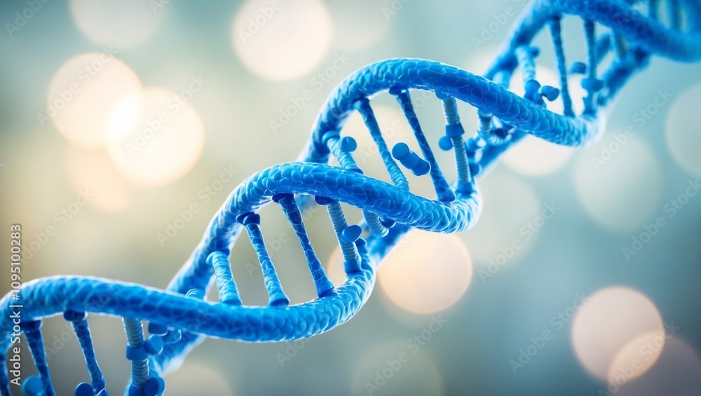 Close up of blue dna gene molecule structure on bokeh background Close up of blue dna gene molecule structure on bokeh background