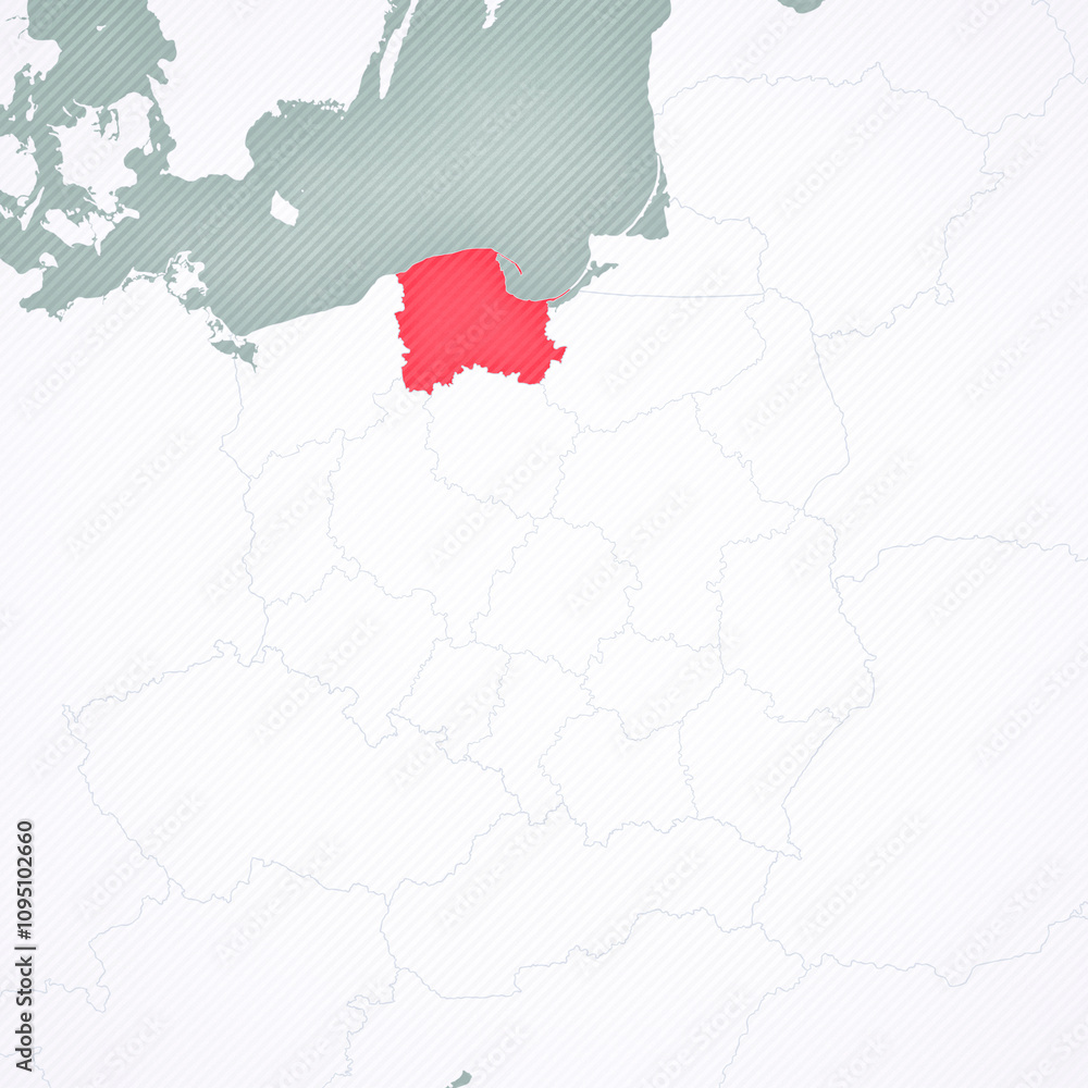 Fototapeta premium Map of Poland - Pomerania