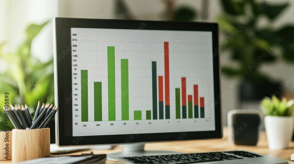 Professional design company profit and loss business bars document monitor screen graph background wallpaper AI generated image Professional design company profit and loss business bars document monitor screen graph background wallpaper AI generated image