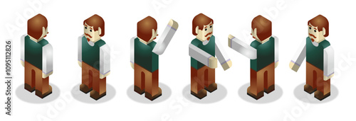 A teacher business isometric cubic vector charcater