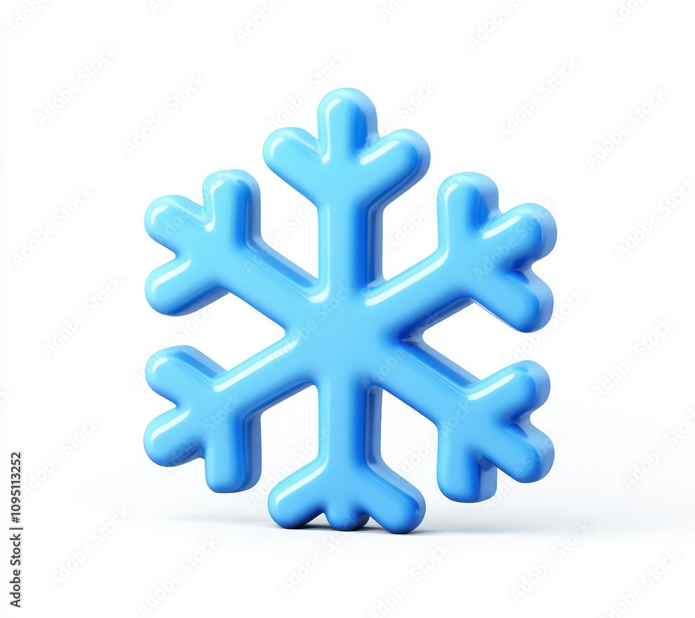 Obraz premium Blue snowflake icon digital design graphic element minimalist style close-up view winter concept for visual appeal