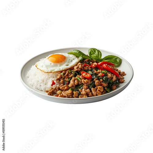 Thai food isolate on white background 