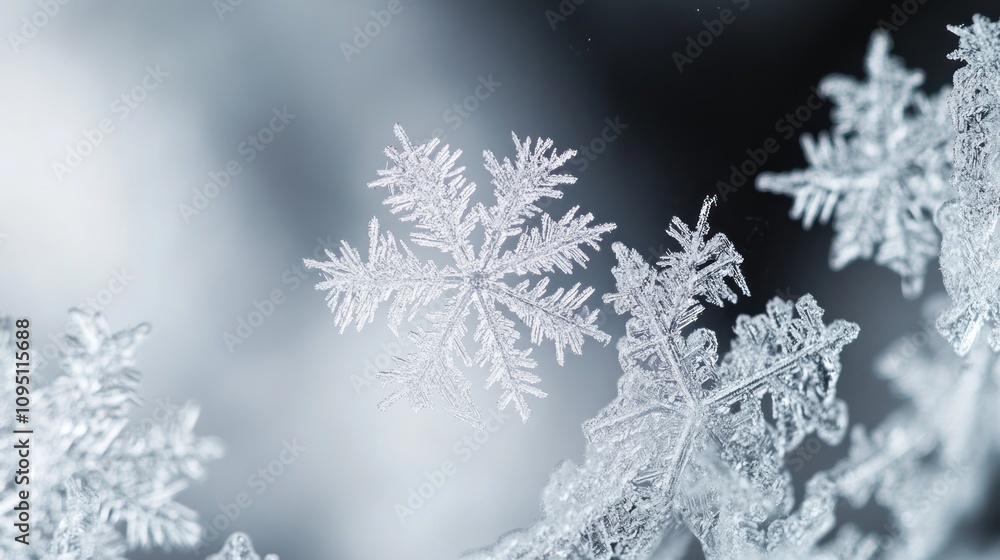 A Detailed Close-Up of a Delicate Snowflake A Detailed Close-Up of a Delicate Snowflake