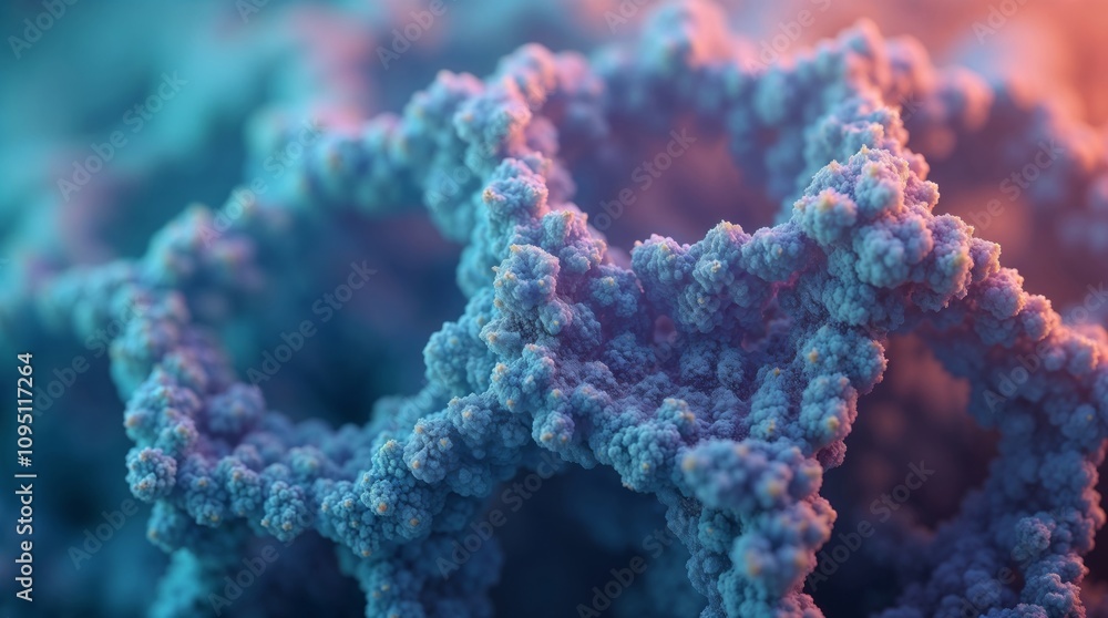Blue and pink textured porous structure with intricate patterns Blue and pink textured porous structure with intricate patterns
