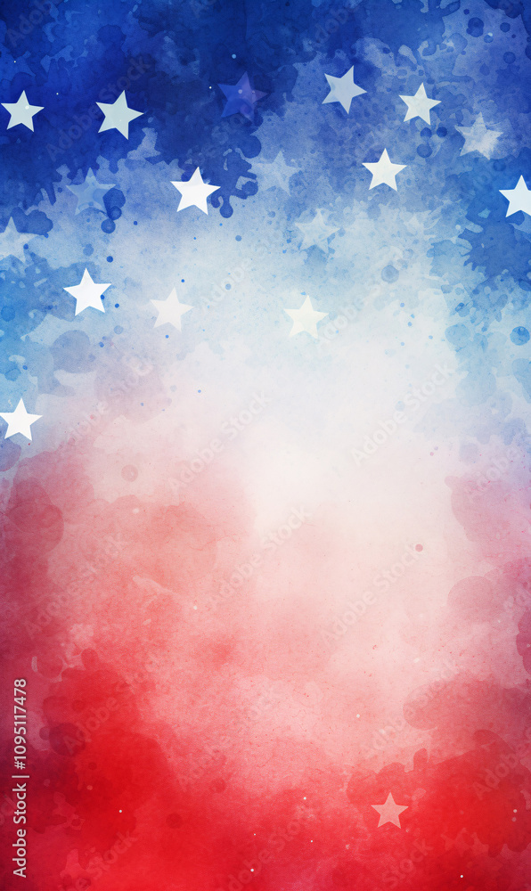 Fototapeta premium 4th of July background with red white and blue gradients and stars. Fourth of July, Memorial Day, Veterans Day, and President's Day. Patriotic colors and antique grunge.
