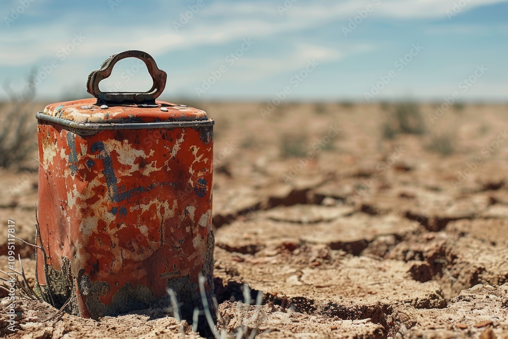 Abandoned can in a rural landscape with nature reclaiming its space