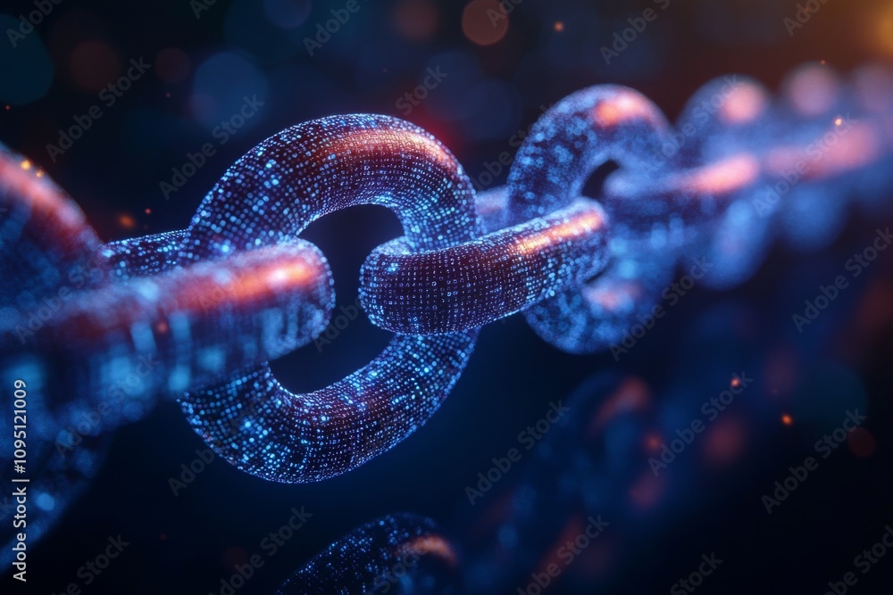 Digital Chain Link Abstract Technology Network Security Blockchain Concept Digital Chain Link Abstract Technology Network Security Blockchain Concept