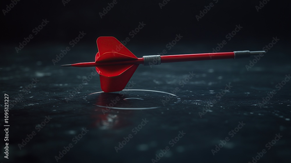 A close-up of a red dart resting on a dark surface, highlighting its design and purpose. A close-up of a red dart resting on a dark surface, highlighting its design and purpose.