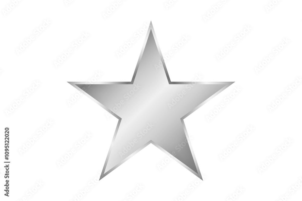 Shiny silver star icon isolated on transparent background
Shiny silver star icon isolated on transparent background