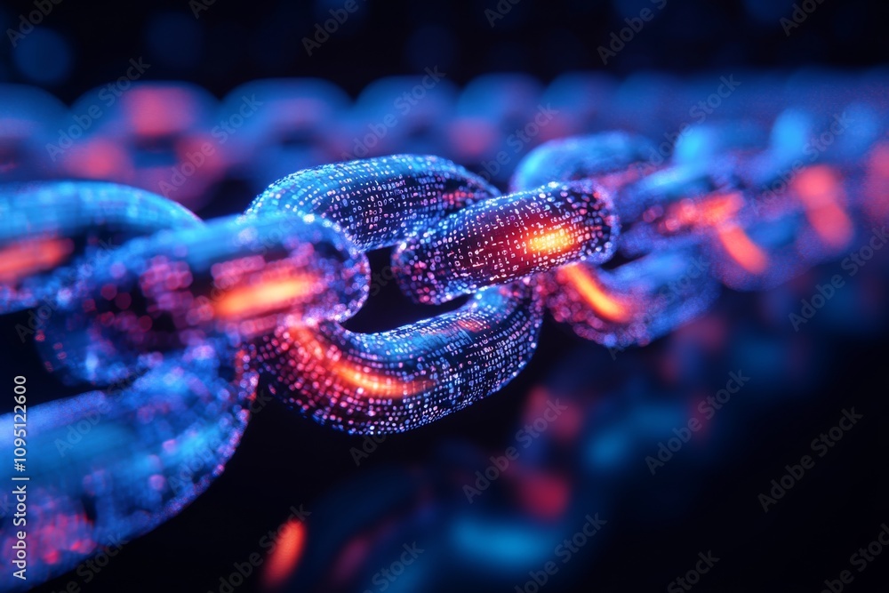 Digital Chain Link Cybersecurity Blockchain Data Security Network Digital Chain Link Cybersecurity Blockchain Data Security Network