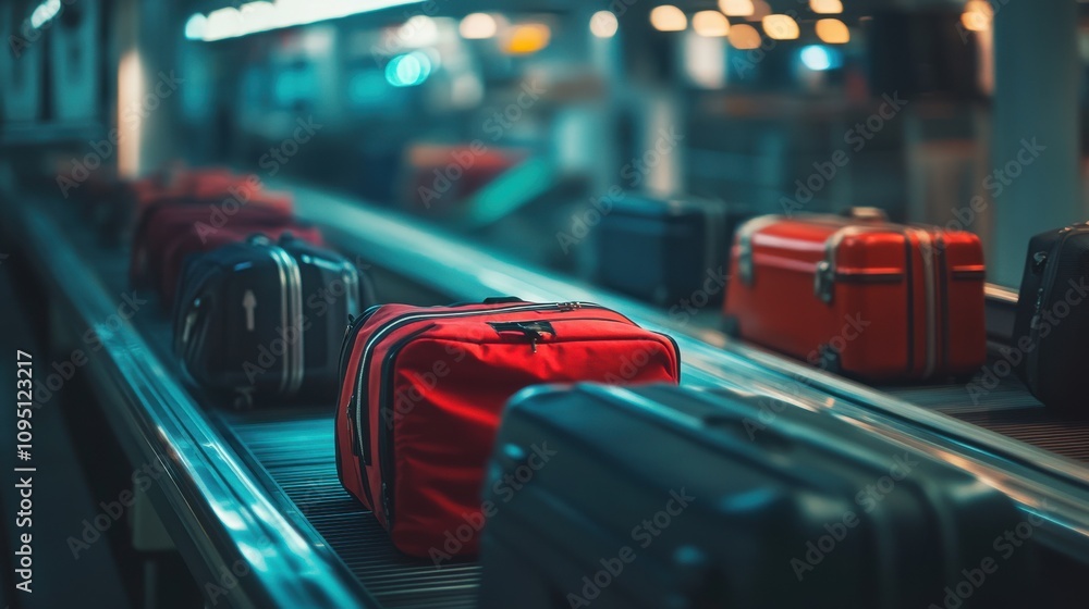 At a nearly empty train station, several pieces of luggage are left unattended on the platform. Dim lighting illuminates the area, creating a quiet and eerie atmosphere in the late night. At a nearly empty train station, several pieces of luggage are left unattended on the platform. Dim lighting illuminates the area, creating a quiet and eerie atmosphere in the late night.