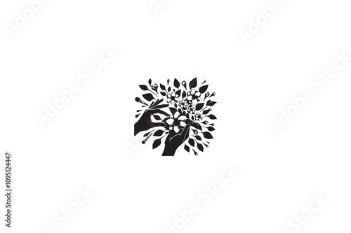 A Jasmine Flower vector silhouette image made by adobe illustrator..eps