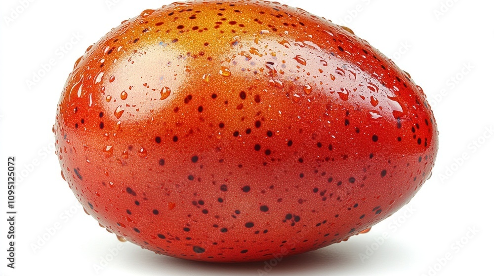 Fototapeta premium Red Easter Egg With Water Drops