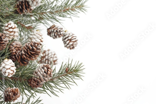 A bunch of pine cones hanging from the branches of a pine tree