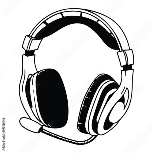 Modern Headset Illustrations: Vector and Silhouette Art
