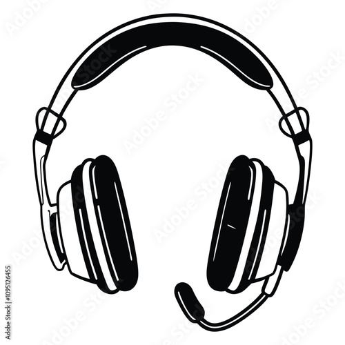 Modern Headset Illustrations: Vector and Silhouette Art
