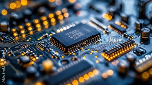 Close-up of a Circuit Board: Technology and Innovation