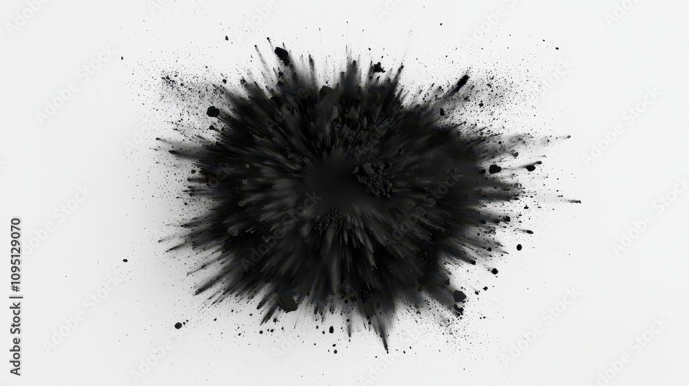 Black Powder Explosion Chaos Abstract Art Dramatic Design Element Black Powder Explosion Chaos Abstract Art Dramatic Design Element