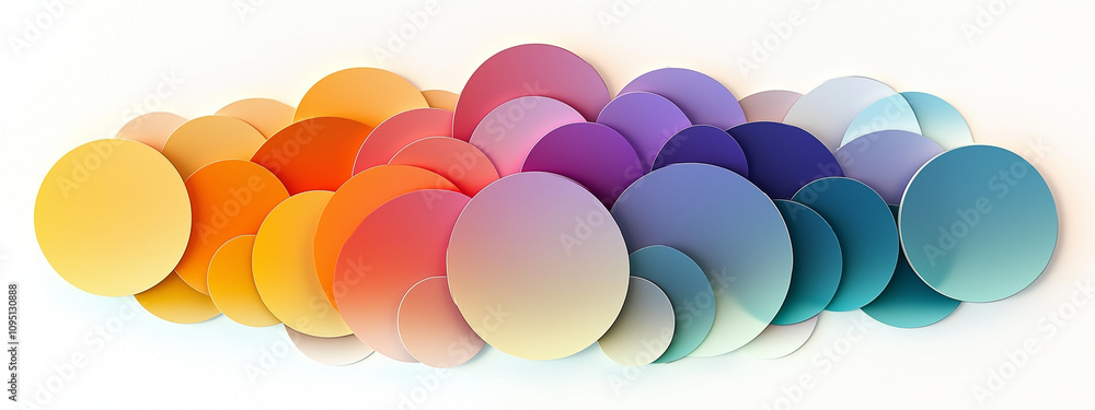 Colorful 3D Sphere Composition with Gradient Shades and Playful Design Colorful 3D Sphere Composition with Gradient Shades and Playful Design
