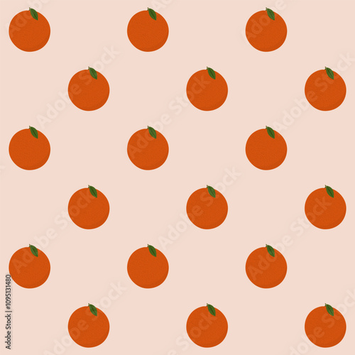 Seamless pattern with orange. Vector illustration.